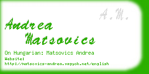 andrea matsovics business card